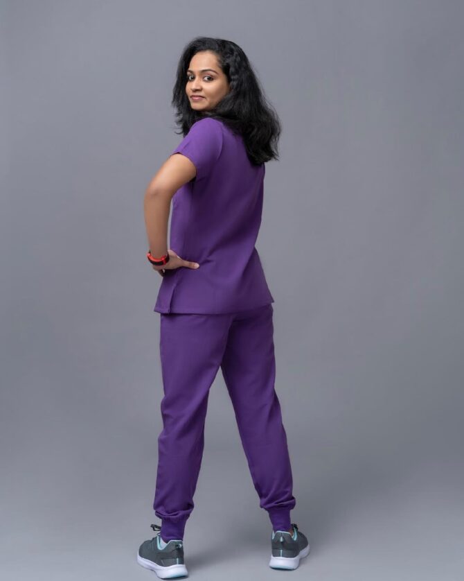 Jogger Style  Multi Pocket Top Plum Wine- SET - Image 2