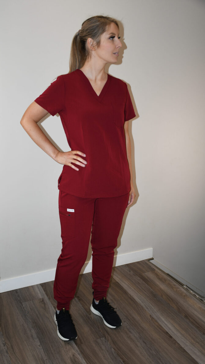 Jogger Style  Multi Pocket Top Burgandy- SET - Image 4