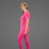 Skinny Scrub Pants Multi Pocket Top  Pink - SET - Image 3