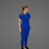 Jogger Pants  Multi Pocket Top Royal Blue- SET - Image 3