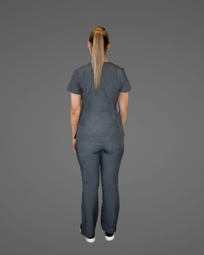 Cargo Pants Button Top Multi Pockets Grey- SET - Image 3