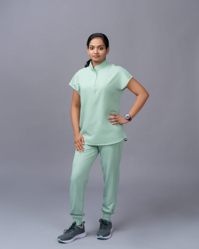 MANDARIN COLLAR WOMEN GRYAED JADE - SET